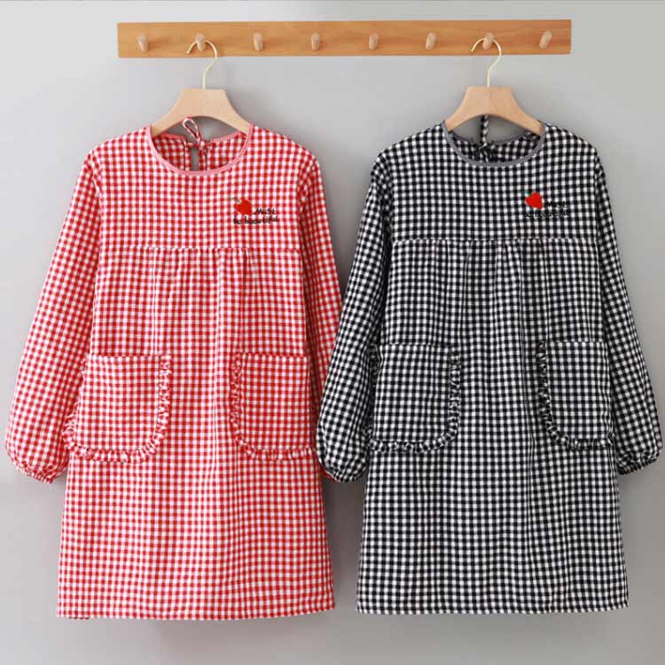 送料無料 エプロン 袖付き 割烹着 レディース かっぽう着 長袖