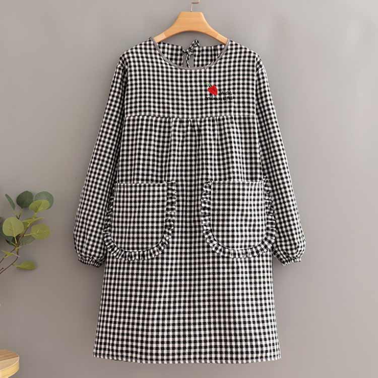 送料無料 エプロン 袖付き 割烹着 レディース かっぽう着 長袖