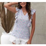 印象的な、モードを纏う 夏 韓国スタイル レディース Tシャツ 上着 シフォン トップス