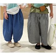 人気新品  韓国風子供服   チェック柄  男女兼用 キッズ服 ロングパンツ   2色