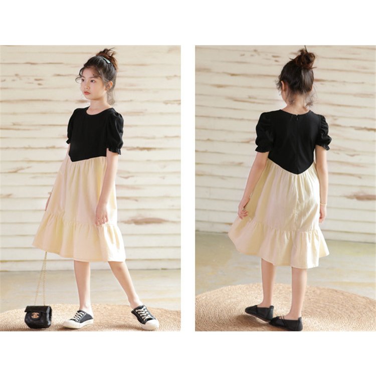 子供服 ワンピース 160 韓国子ども服 キッズ 女の子 夏服 半袖ワンピース フレア 子供ドレス