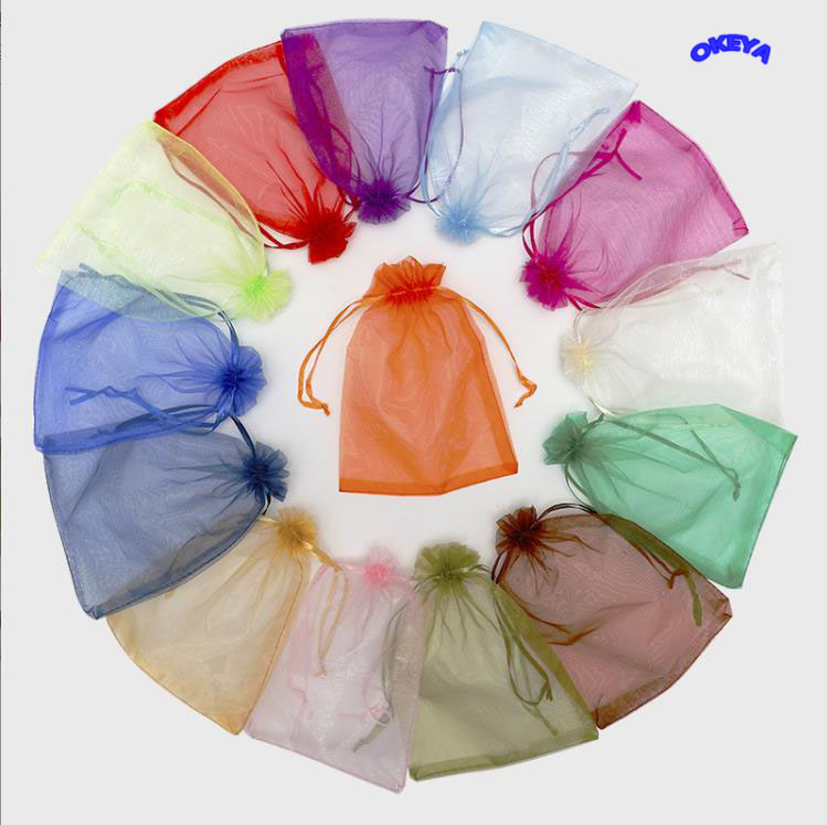 巾着袋　ギフトバッグ　プレゼント　ジュエリーポーチ　ラッピング　小物収納　23色展開　12サイズ