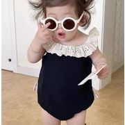 2023 夏新作 韓国版 乳幼児 レース 女の子 洋風 連体服 薄い  袖なし 夏服 ロンパース 子供服 2色