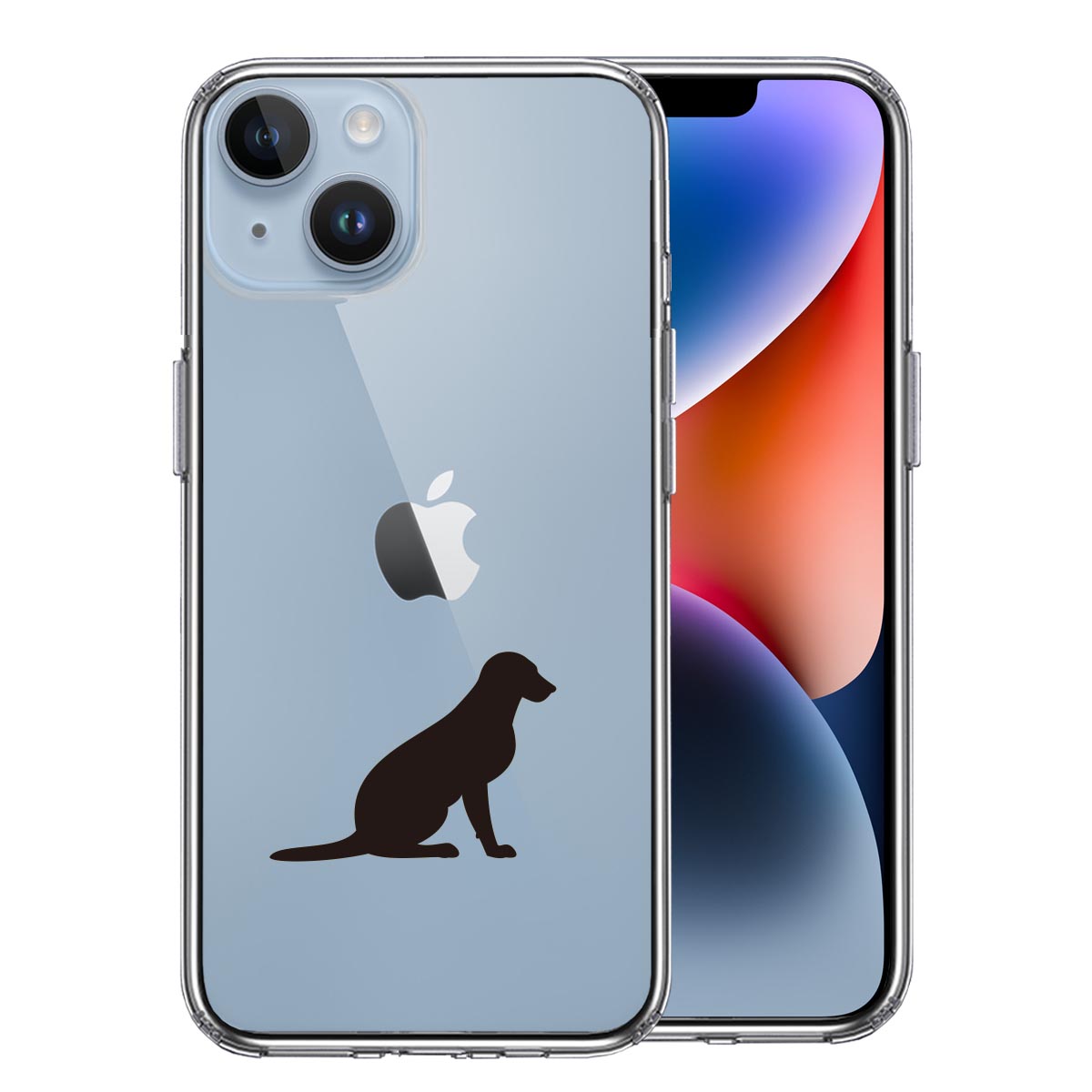 iPhone 14 Plus 側面ソフト 背面ハード ハイブリッド クリア ケース 犬 ラブラドールレトリバー２