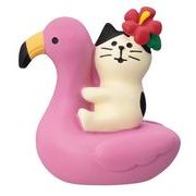 【新登場！かわいい動物たち！Concombre コンコン島シリーズ！】ぷかぷかフラミンゴ子猫