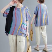 【予約220084】大きいサイズ春夏新作 韓国 レディース ファッション  Tシャツ ブラウスLL-4L