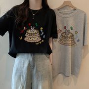 【予約220275】大きいサイズ春夏新作 韓国 レディース ファッション  Tシャツ ワンピースLL-4L