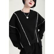 トップス不規則裏起毛トレーナーオシャレレディースオフィス 通勤 新作