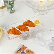 ガラスのケーキスタンド  写真小道具装飾 小物入れ 食器 マルチ ヴィンテージ