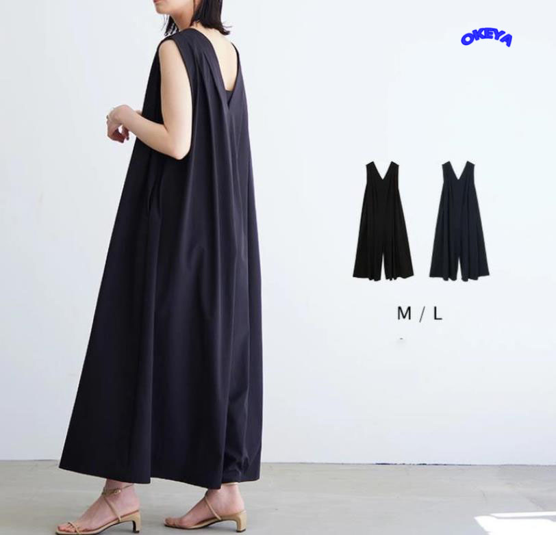 レディース服　2023年夏新作　韓国風　オールインワン　ワイドパンツ　オーバーオール　2色展開　M#-L#