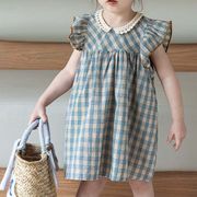 【2023夏】韓国風子供服 ベビー服 キッズ 女の子 チェック柄 ワンピース　