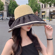 麦わら帽子　帽子　夏　UVカット　日焼け防止　紫外線対策　レディース　蝶結び