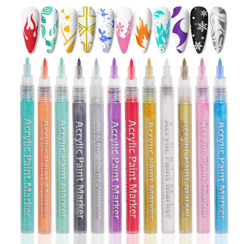 全12色 ネイルアートペン 点描ツール ティングペン ネイルデコペン ネイルアートツール ネイル用品