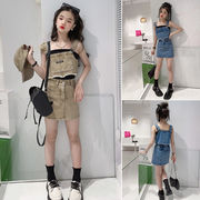 2ピース/セット 韓国の子供服 キッズ アパレル キャミソール・スカート 2点セット Y2K服  ガールズ服