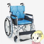 車椅子 自走式車椅子 折りたたみ 背折れ 車いす モジュールタイプ 小花ブルー マキテック SMK50-4243KS