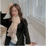 女性と男性のための秋と冬の韓国の模造カシミヤチェック柄スカーフ冬の暖かさの大きなショール