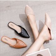 女 スリッパ，2022新しい夏スリッパ，怠惰なスリッパ，ファッション包頭半スリッパ★36-40