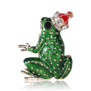 カエルのブローチ 金属 動物のコサージュ カエルのアクセサリー