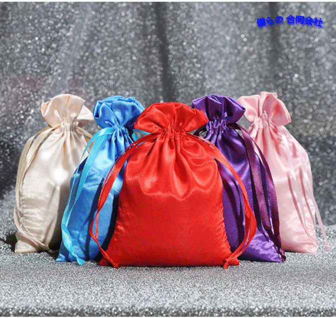 巾着袋　和風　ラッピング袋　ギフトラッピング　ジュエリーポーチ　収納袋　3サイズ  15色展開