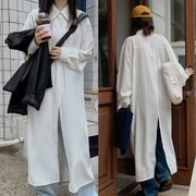 【2023秋新作】韓国風レディース服　chic　ゆったり　シンプル　カジュアル　長袖シャツ ワンピース