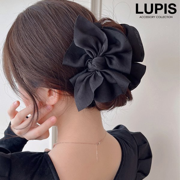 ヘアアクセサリー ヘアクリップ バンスクリップ リボン 大きめ 上品 エレガント 華やか ガーリー