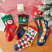 ソックス　靴下　ins風　レディース　韓国ファッション　サンタクロース　秋冬　クリスマス　4colors