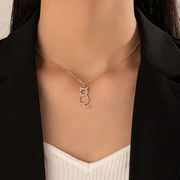 人気のかわいいアクセサリー ダイヤモンド 猫 ペンダント ネックレス 女性ファッションネックレス 猫 雑貨