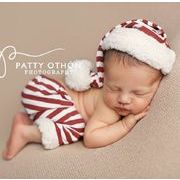 クリスマス   写真撮影用  子供服  出産祝い   新生児   キャップ+ ズボン  2点セット