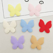 生地　刺繍アプリッケ　蝶々　手芸DIY アクセサリー材料　布パーツ　ハンドメイド