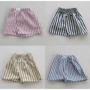 2025 夏新作  韓国風子供服  ベビー服  ボトムス    女の子 ストライプ  ショートパンツ  4色