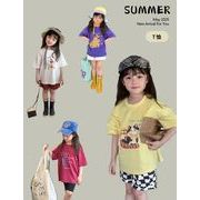 2025 夏新作  韓国風子供服  ベビー服   トップス   半袖   Tシャツ 男女兼用  ファッション 4色
