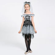 ハロウィン衣装 女の子 蜘蛛 ワンピース 仮装 ハロウィン 衣装コスチューム 子供 かわいい 2点セット