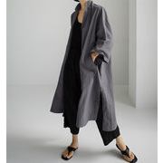 注目になる印象 INSスタイル シンプル 綿麻風衣 コート トレンチコート カジュアル ロングスカート