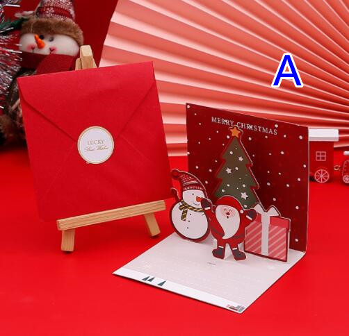 雑貨】プレゼント クリスマスカード ハガキ ギフト メッセージ 立体 