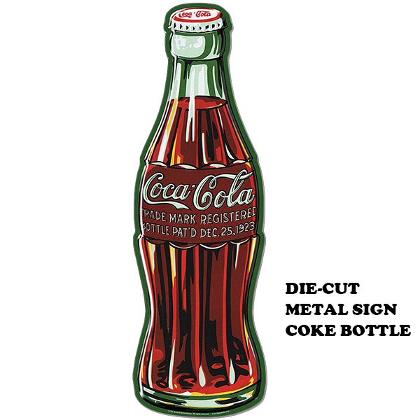 ダイカット エンボス メタルサイン COKE BOTTLE  1923【コカコーラ ブリキ看板】