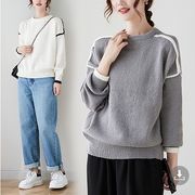 【秋冬新作】ファッションセーター♪グレー/ホワイト2色展開◆