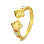 3色 猫の指輪  ゴールド 猫の爪 猫の足跡リング  かわいい 猫のアクセサリー