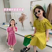 夏の新作 半袖＋スカートセット 韓国の子供服 ファッショナブル 半袖シャツ