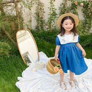 夏 女の子 ドレス 可愛い フラワーズ 刺繍 ワンピース 韓国の子供服 プリンセスドレス