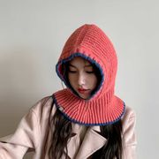 レディース帽子　ニットキャップ　バラクラバフードウォーマー　韓国ファッション　秋冬　全12色