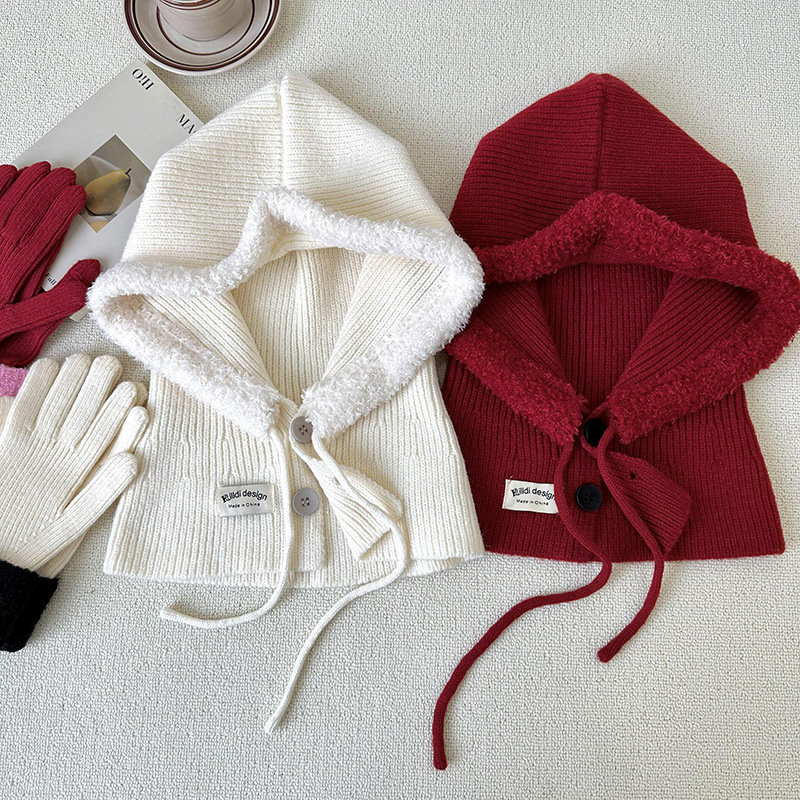 レディース帽子　ニットキャップ　バラクラバ　韓国ファッション　デザイン　秋冬