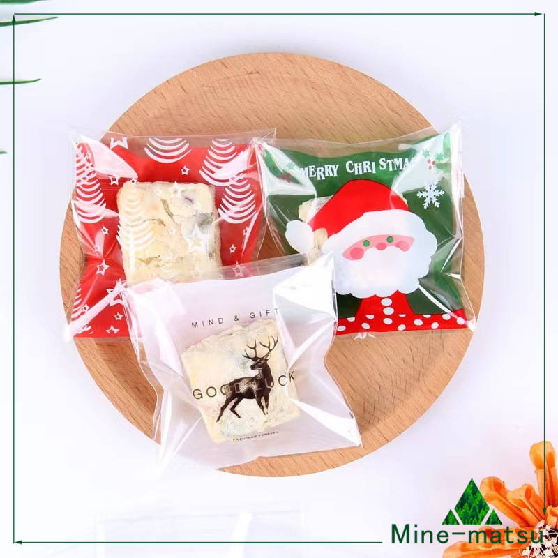 Christmas限定 ビニール袋 レジ袋 サンタクロース 雪の花 ハンドメイド クリスマス用品