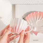 グラデーション  真珠の貝殻  コーヒーカップ  セラミック   セット  アフタヌーンティー  茶器  家庭用