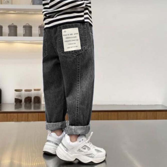 【2022春新作】韓国風子供服 ベビー服 　春秋　デニム　全2色　カジュアル　ロングパンツ　パンツ