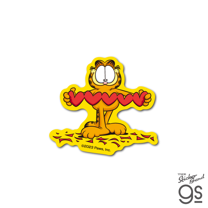 ガーフィールド ダイカットミニステッカー ハート01 アメリカ アニメ Garfield 猫 GF037