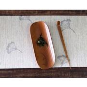 純手作り古代梅蘭竹菊竹製彫刻茶則茶摘み2点セット 茶器部品