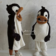 ルームウエア パジャマ キッズ 子供 もこもこ ペンギン 起毛 暖かい かわいい 長袖 女の子 男の子 春 秋 冬