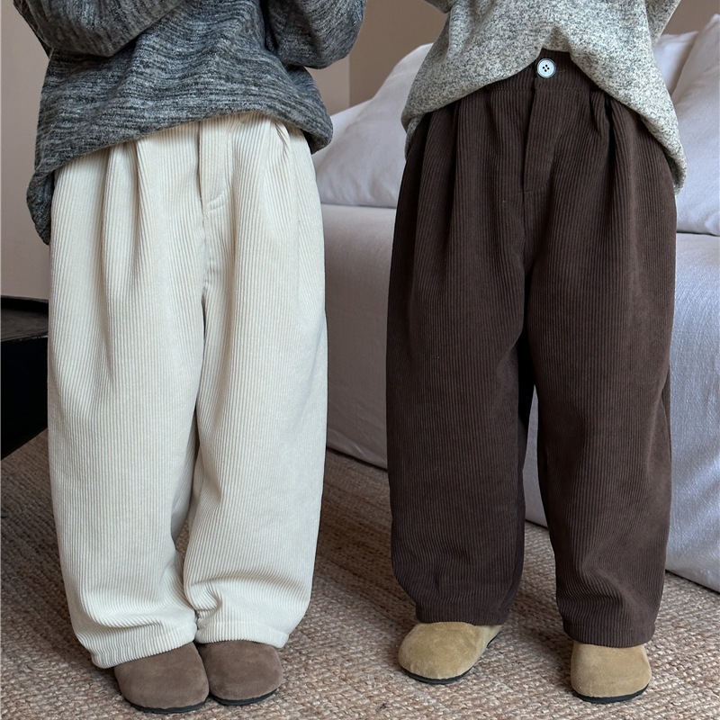 ★Girls＆Boys★　子供パンツ　90~140cm　キッズコーデュロイワイドパンツ　韓国キッズファッション