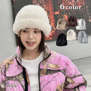 ニット帽子　ニットキャップ　ファー　レディース　韓国ファッション　デザイン　秋冬　6colors