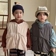 2023新作 韓国子供服 ファーベスト トップス  コート お出かけベスト の上着 男女兼用 90-150CM